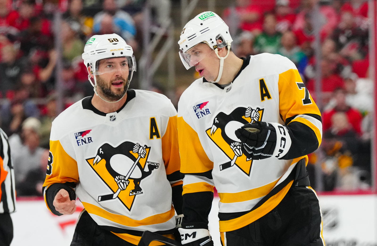 Kris Letang and Evgeni Malkin (James Guillory-Imagn Images)