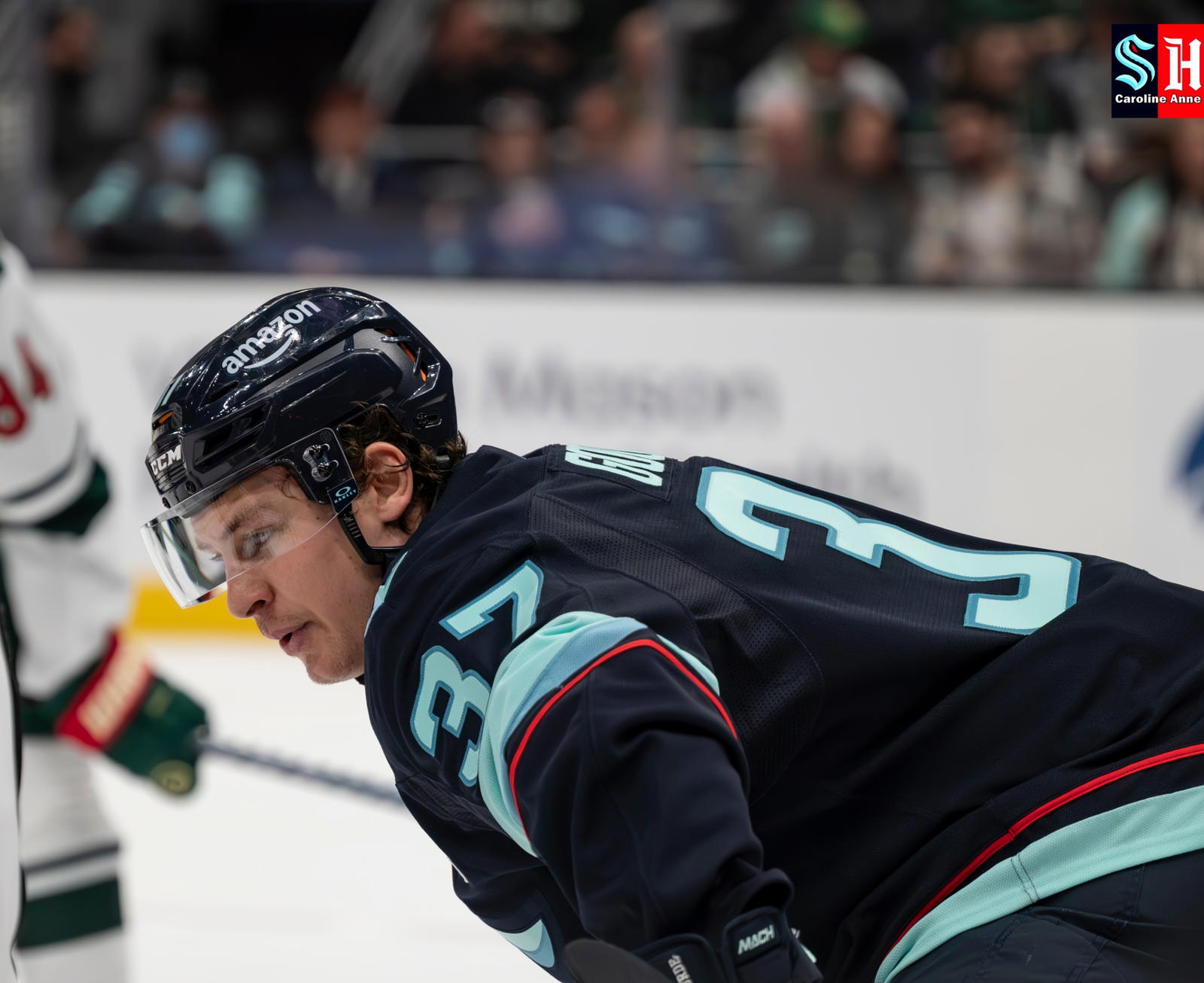 Yanni Gourde at Climate Pledge Arena March 4, 2025. Photo by Caroline Anne.