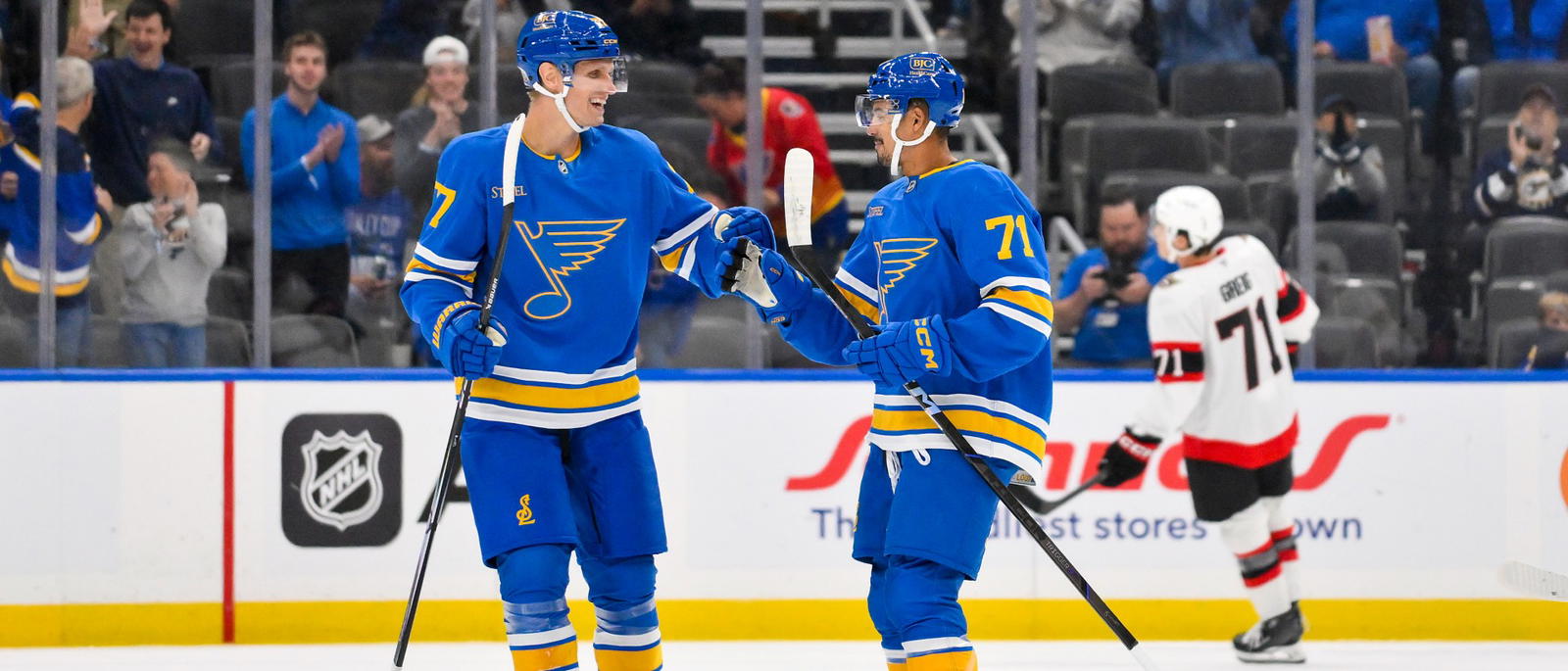 Blues Winger Returns To Practice Following One-Game Absence