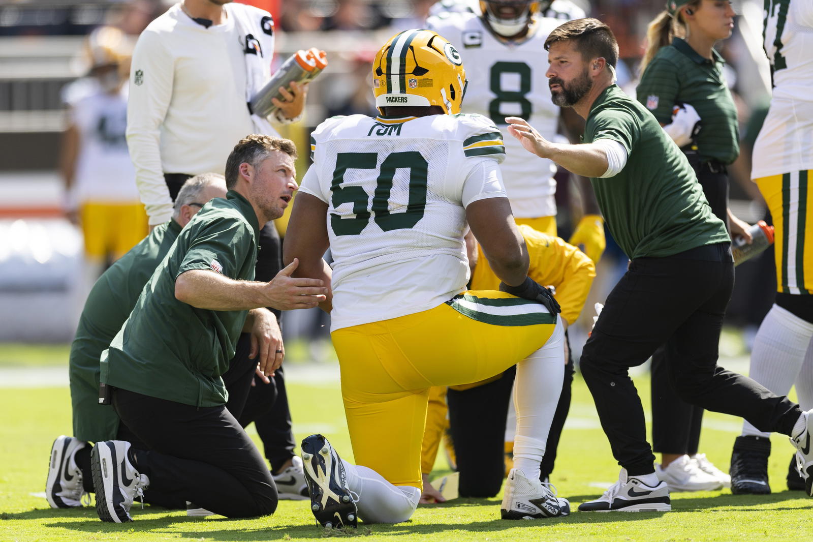 Green Bay Packers offensive lineman Zach Tom. Credit: Scott Galvin-Imagn Images.