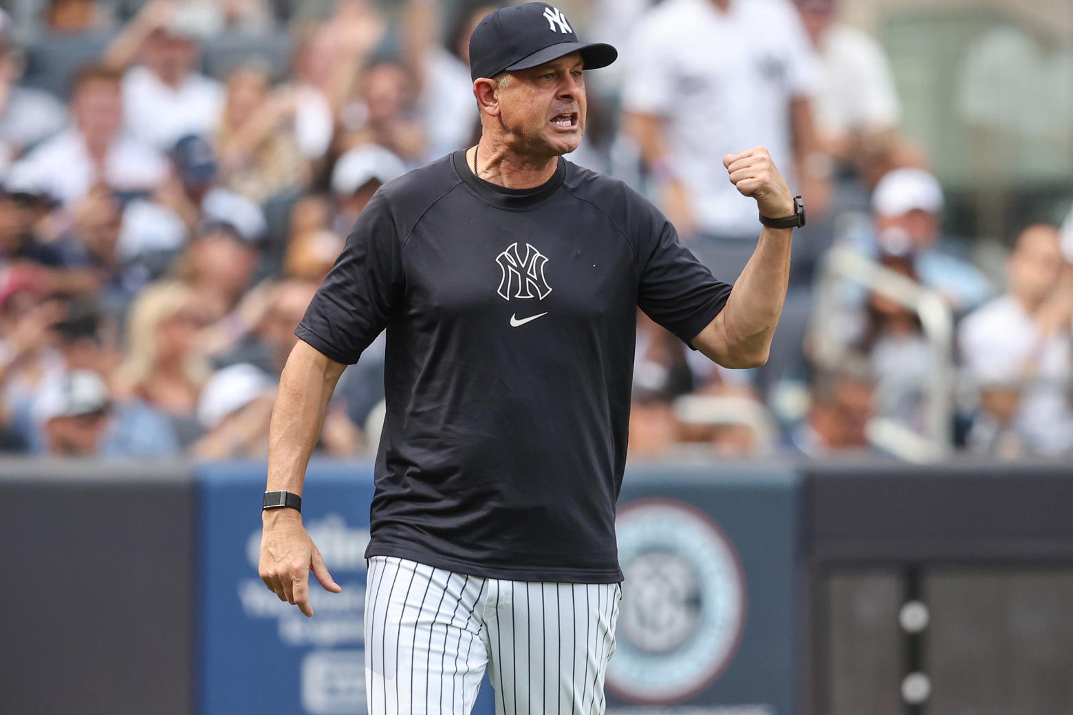 New York Yankees manager Aaron Boone. Credit: Wendell Cruz-Imagn Images.