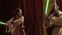That’s her on Geonosis.