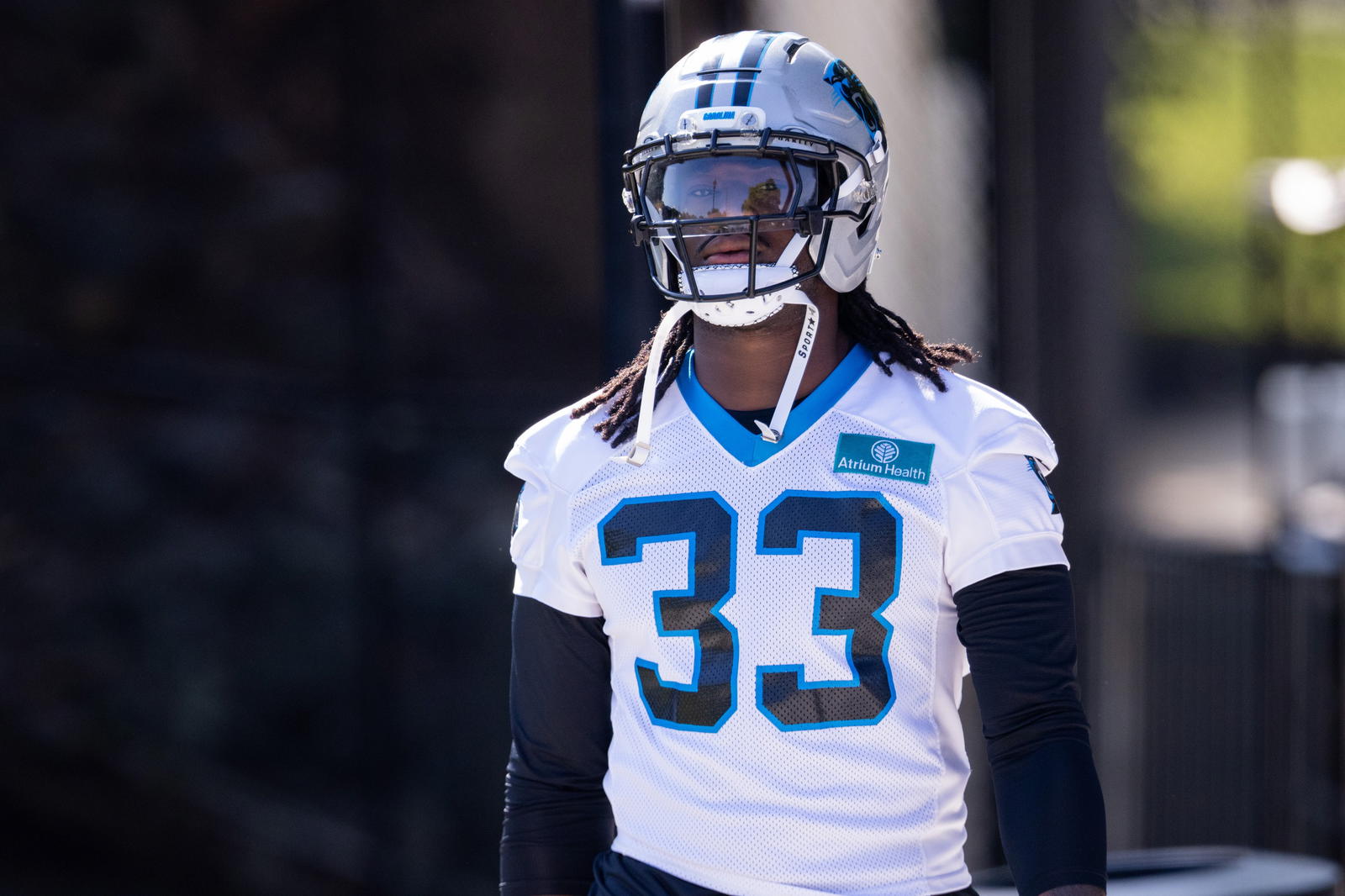 Carolina Panthers edge rusher Princely Umanmielen. Credit: Scott Kinser-Imagn Images.