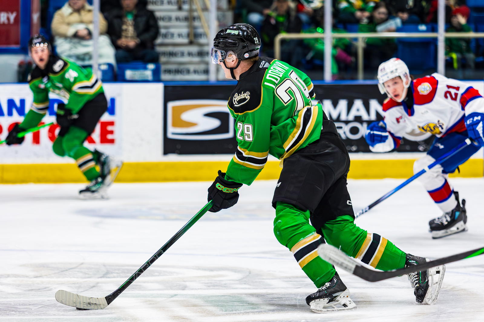 Harrison Lodewyk of the Prince Albert Raiders (Photo Credit:&nbsp;Mark Peterson/Prince Albert Raiders/WHL)