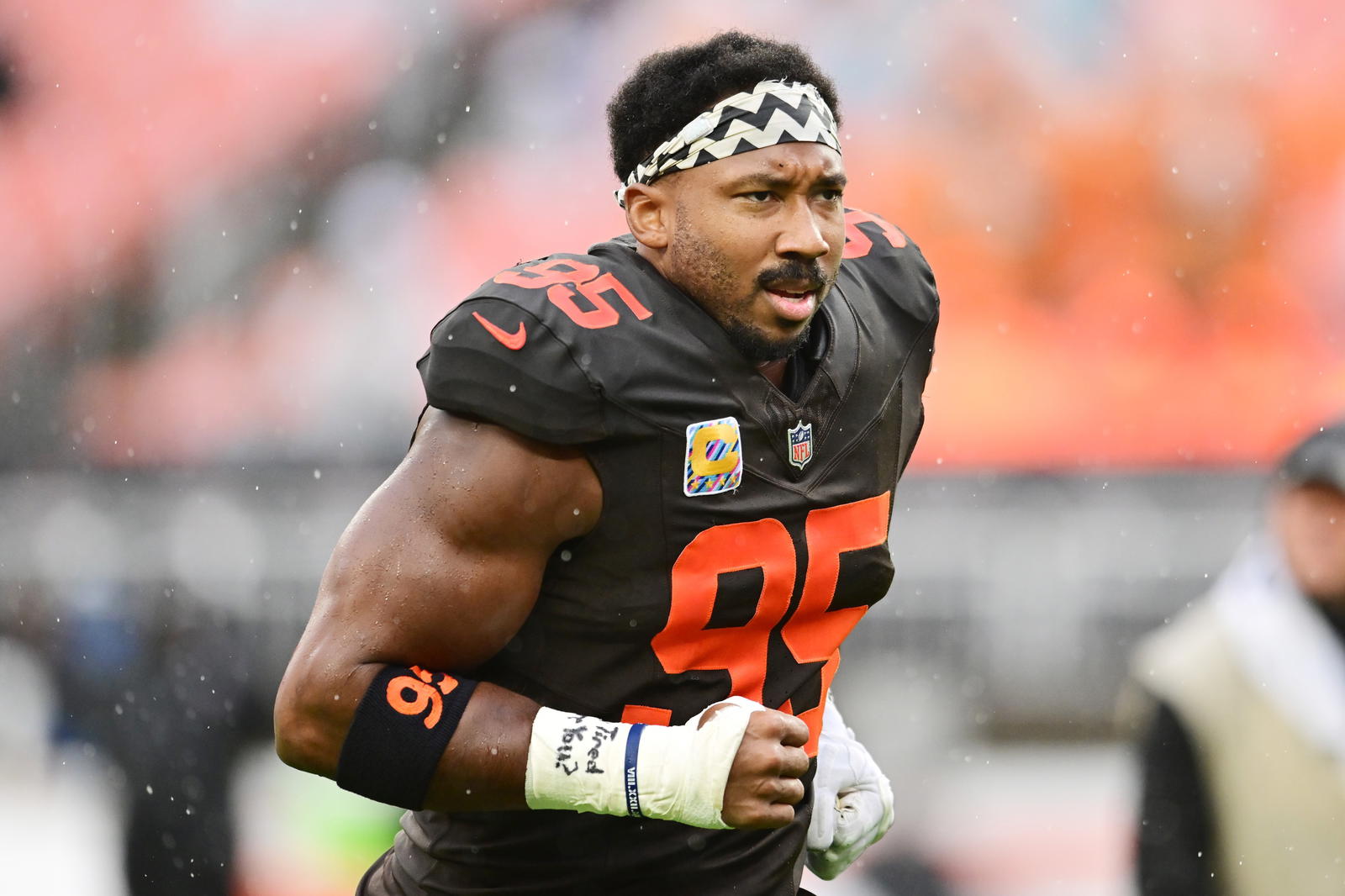 Cleveland Browns defensive end Myles Garrett. Credit:&nbsp;Ken Blaze-Imagn Images.