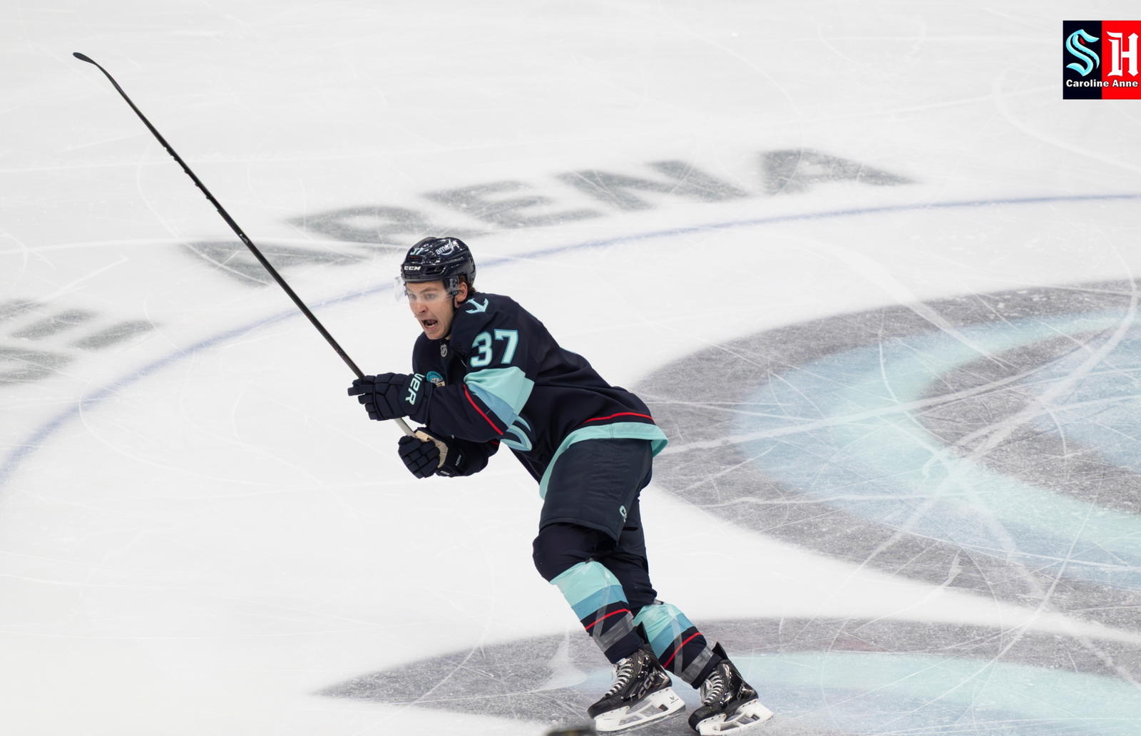 Yanni Gourde at Climate Pledge Arena March 4, 2025. Photo by Caroline Anne.