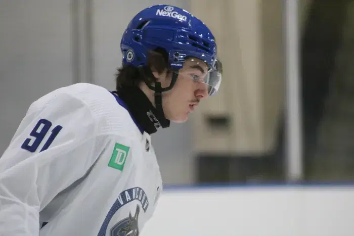 Basile Sansonnens of the Vancouver Canucks (Photo Credit: Rubyia Ghumman/The Hockey News)