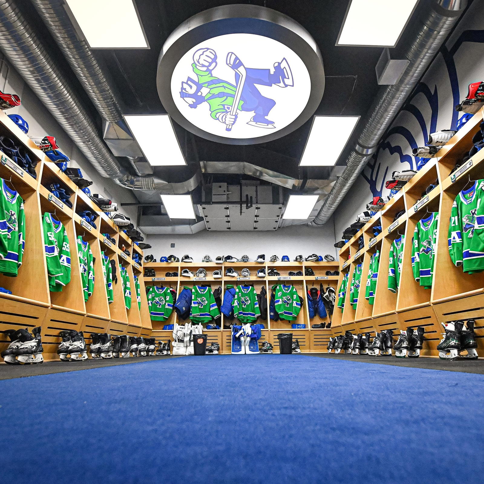 Abbotsford Canucks locker room (Photo Credit:&nbsp;TheAHL on "X")