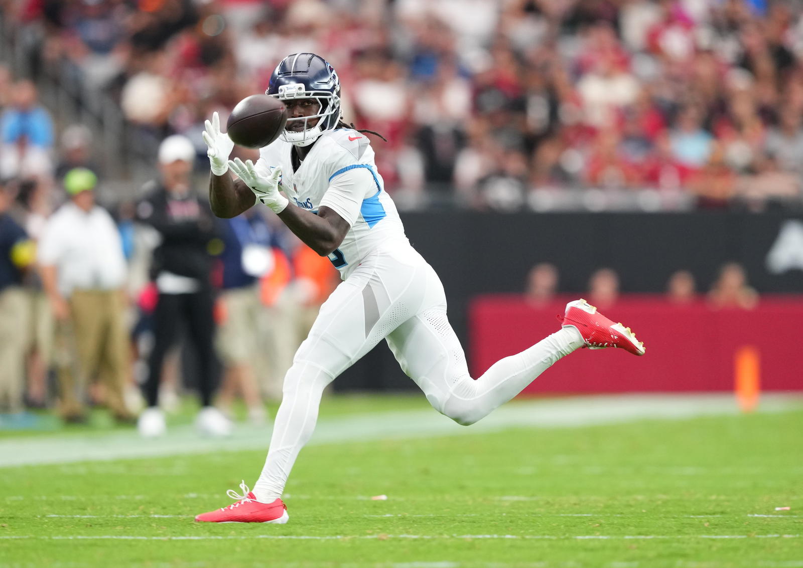 Tennessee Titans receiver Calvin Ridley. Credit: Joe Camporeale-Imagn Images.