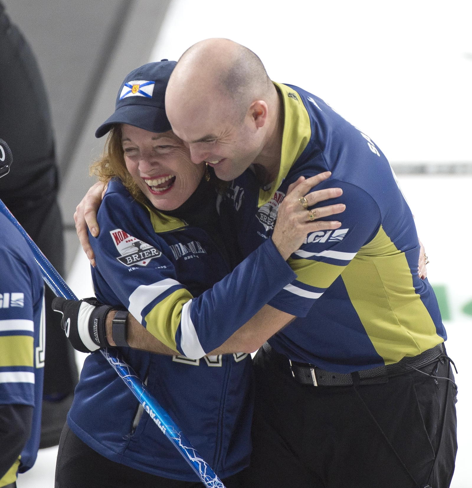Jones and son Luke at the Brier • Michael Burns-Curling Canada