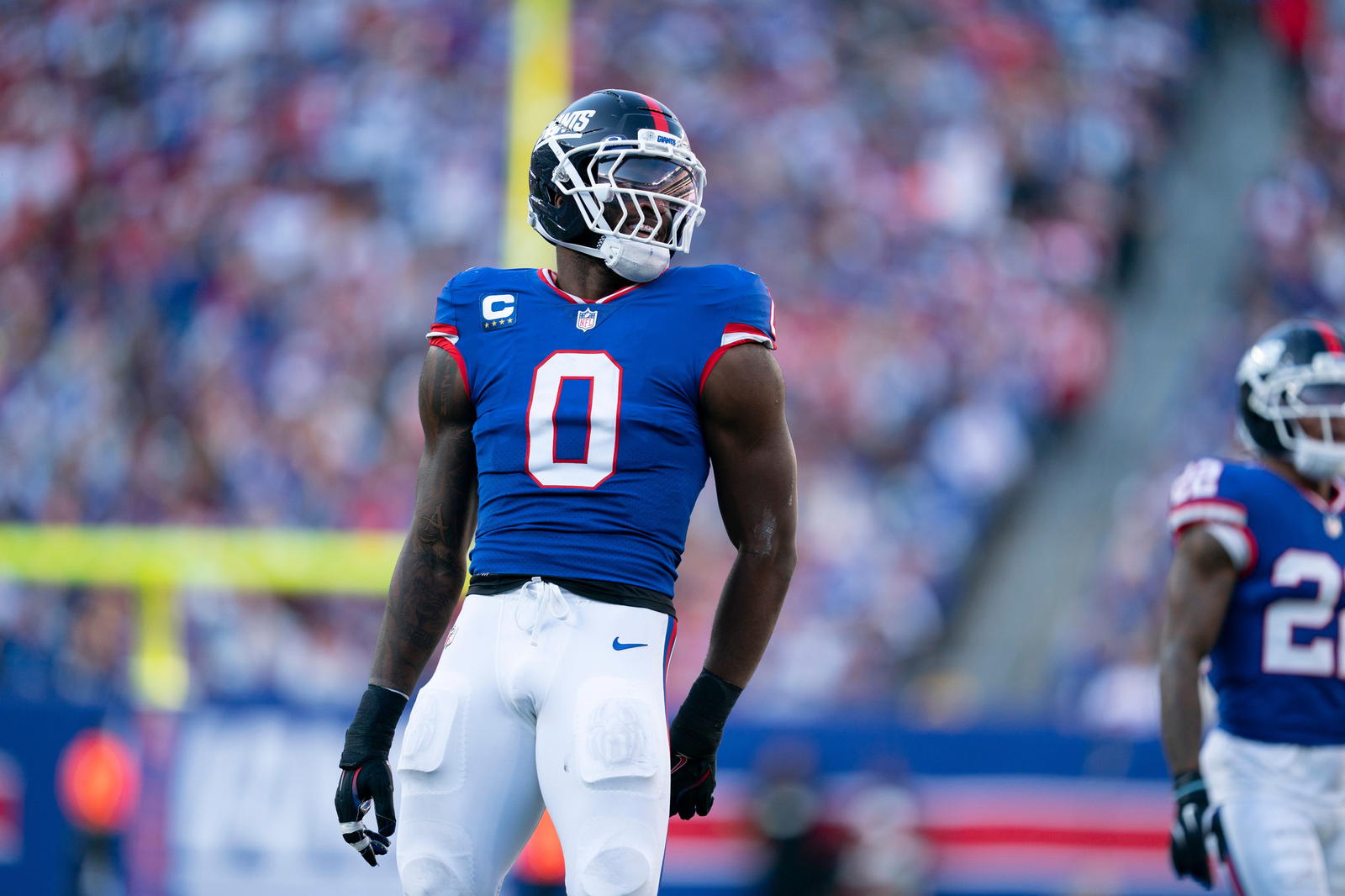 New York Giants edge rusher Brian Burns. Credit:&nbsp;Julian Leshay Guadalupe/NorthJersey.com / USA TODAY NETWORK via Imagn Images.