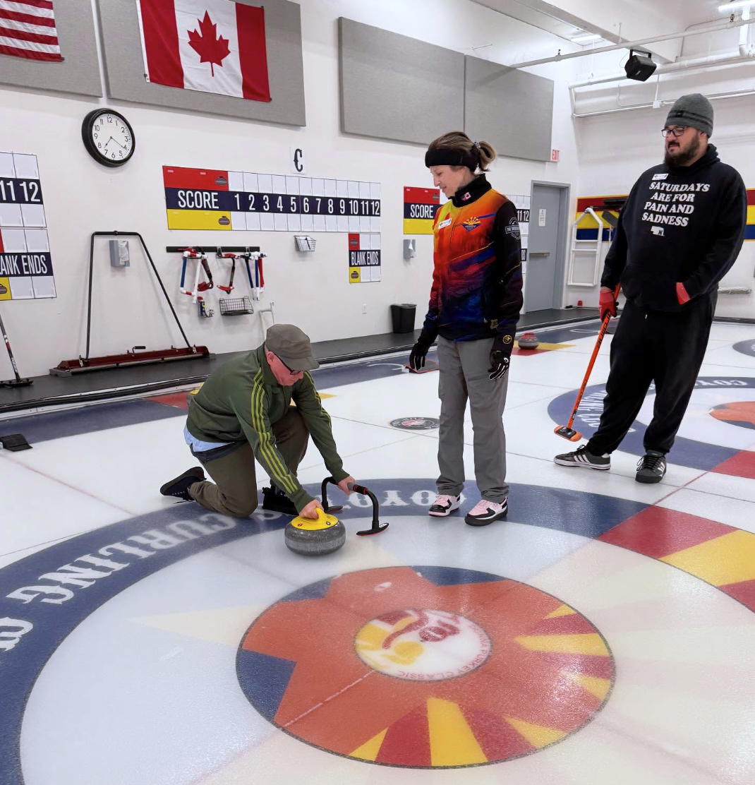 Lesson time at Coyotes Curling in Scottsdale, AZ