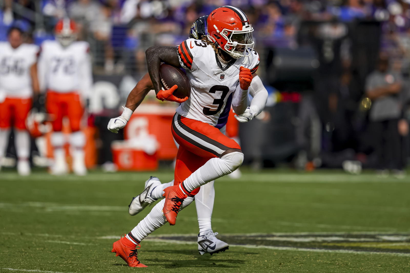 Cleveland Browns receiver Jerry Jeudy. Credit:&nbsp;Mitch Stringer-Imagn Images.