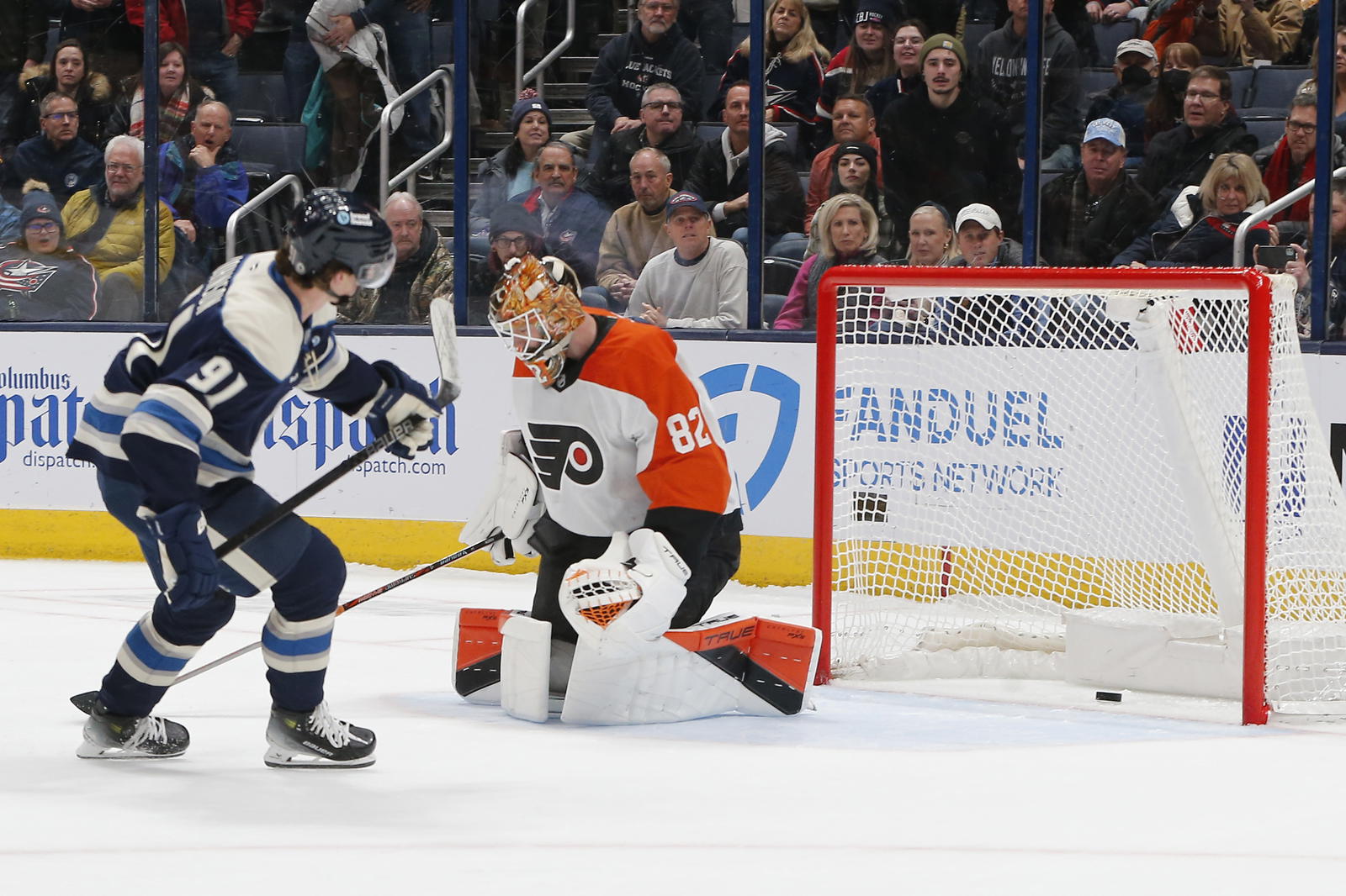 The Flyers had the worst cumulative save percentage in the NHL this season. (Photo: Russell LaBounty, Imagn Images)