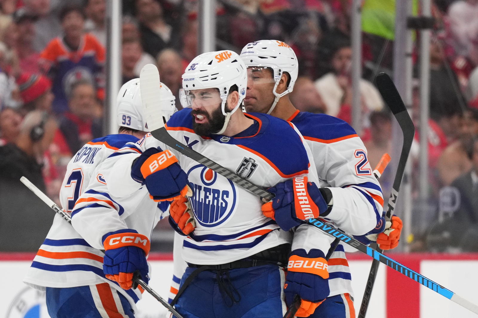 Jake Walman suffered an injury setback and is unlikely to go on opening night for the Oilers. Photo by&nbsp;

© Jim Rassol Imagn Images